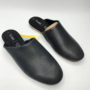 Toms Womens Kelmul Flat Veg Tan Leather Black 6 New
